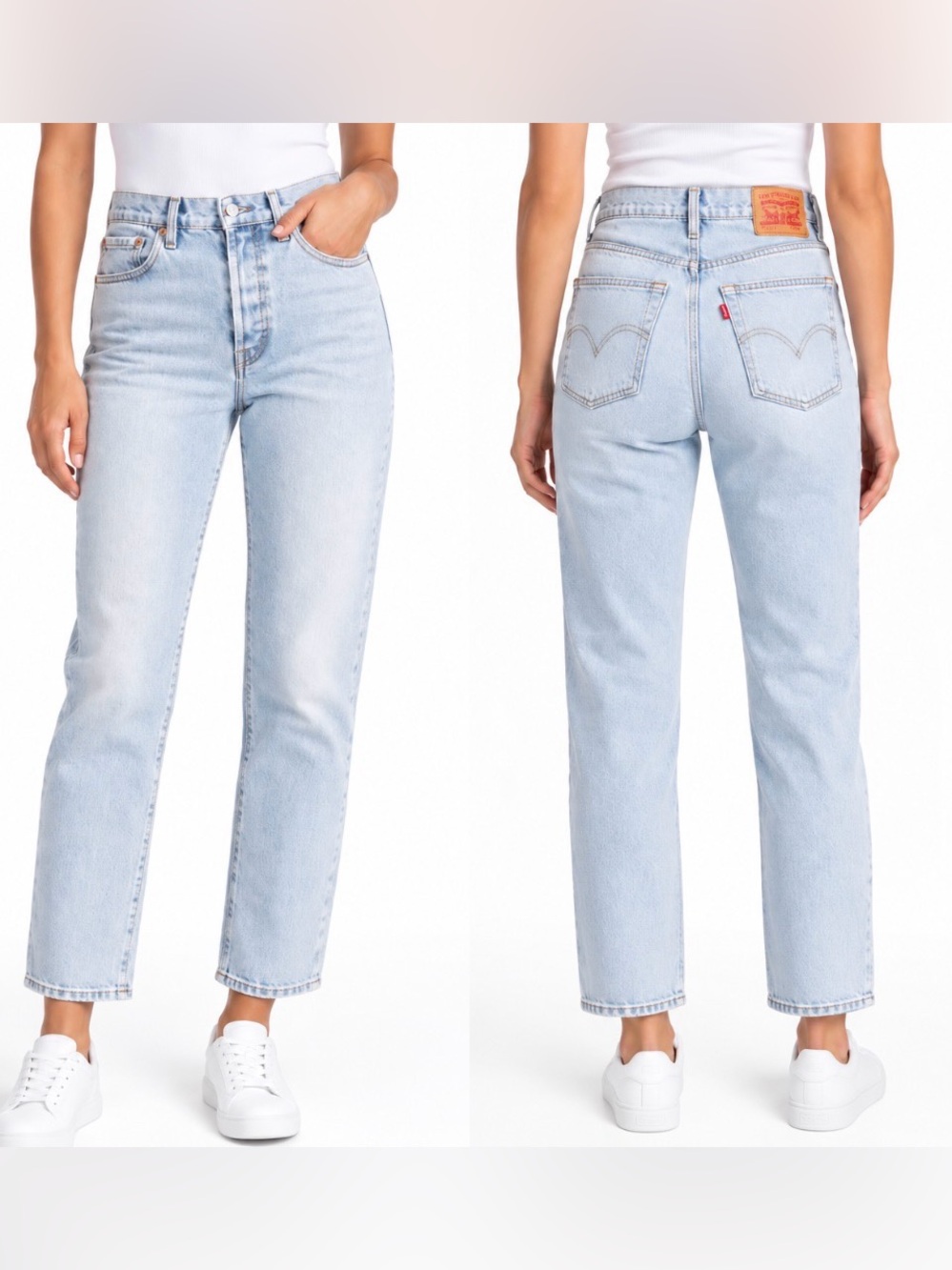 Levi’s Wedgie Straight Jeans “The Bells & Whistles” Light Wash Size 34 NWT